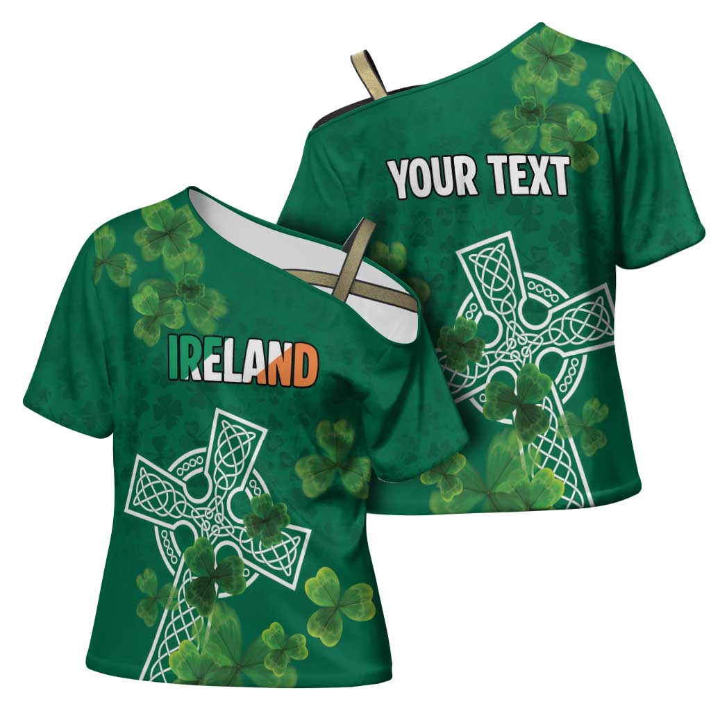 Ireland Cross Celtic Personalized Cross Shoulder Shirt Irish Pride Shamrock - Wonder Print Shop