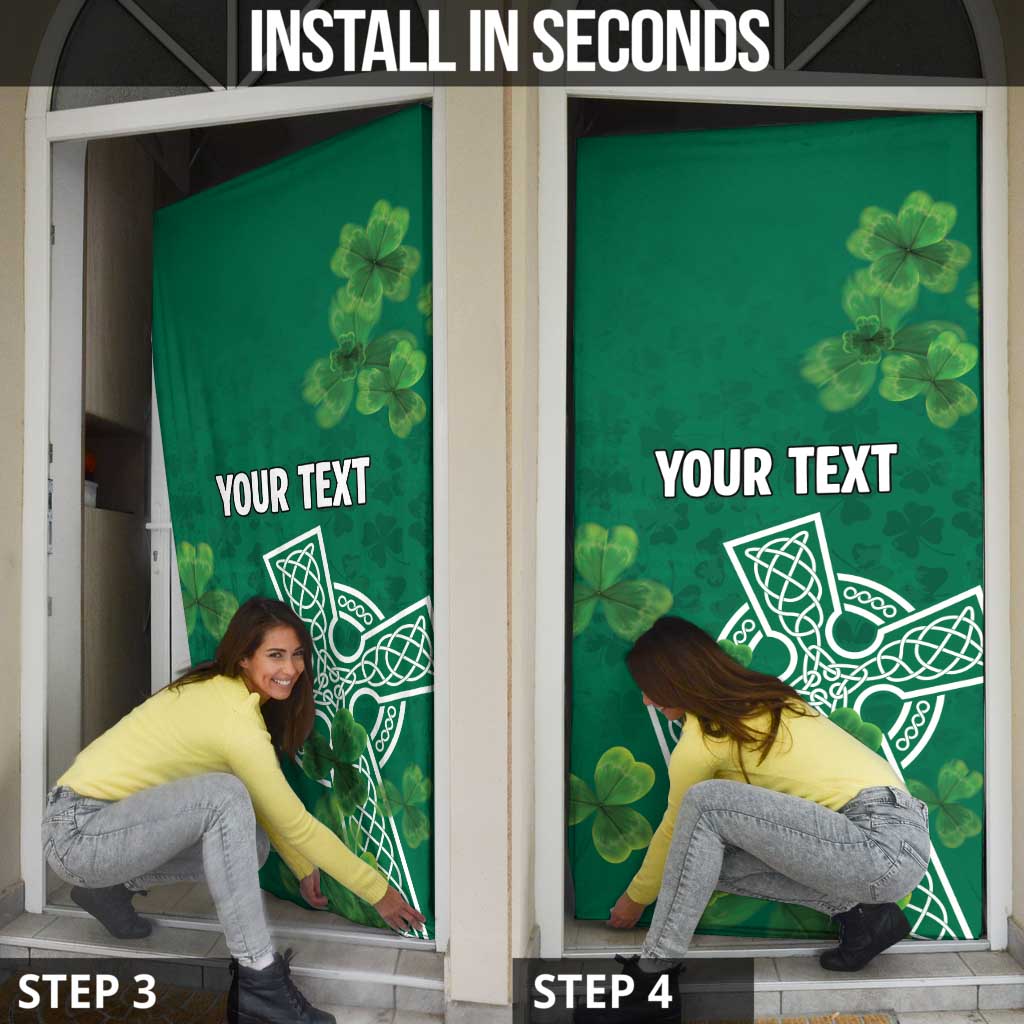 Ireland Cross Celtic Personalized Door Cover Irish Pride Shamrock - Wonder Print Shop