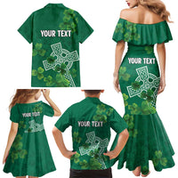 Ireland Cross Celtic Personalized Family Matching Mermaid Dress and Hawaiian Shirt Irish Pride Shamrock - Wonder Print Shop