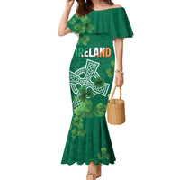 Ireland Cross Celtic Personalized Family Matching Mermaid Dress and Hawaiian Shirt Irish Pride Shamrock - Wonder Print Shop