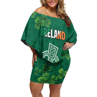 Ireland Cross Celtic Personalized Family Matching Off Shoulder Short Dress and Hawaiian Shirt Irish Pride Shamrock - Wonder Print Shop