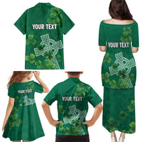 Ireland Cross Celtic Personalized Family Matching Puletasi and Hawaiian Shirt Irish Pride Shamrock - Wonder Print Shop