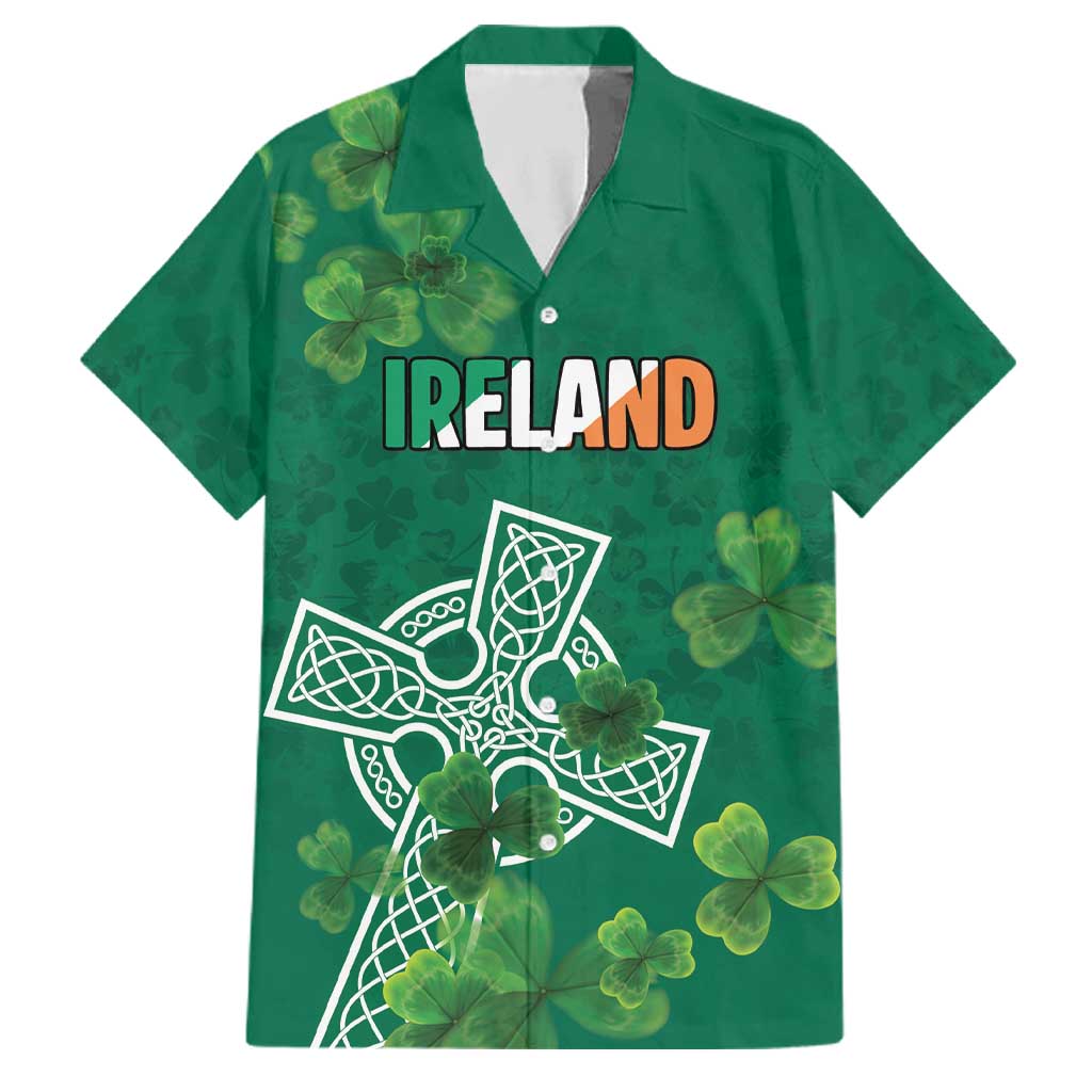 Ireland Cross Celtic Personalized Family Matching Short Sleeve Bodycon Dress and Hawaiian Shirt Irish Pride Shamrock - Wonder Print Shop