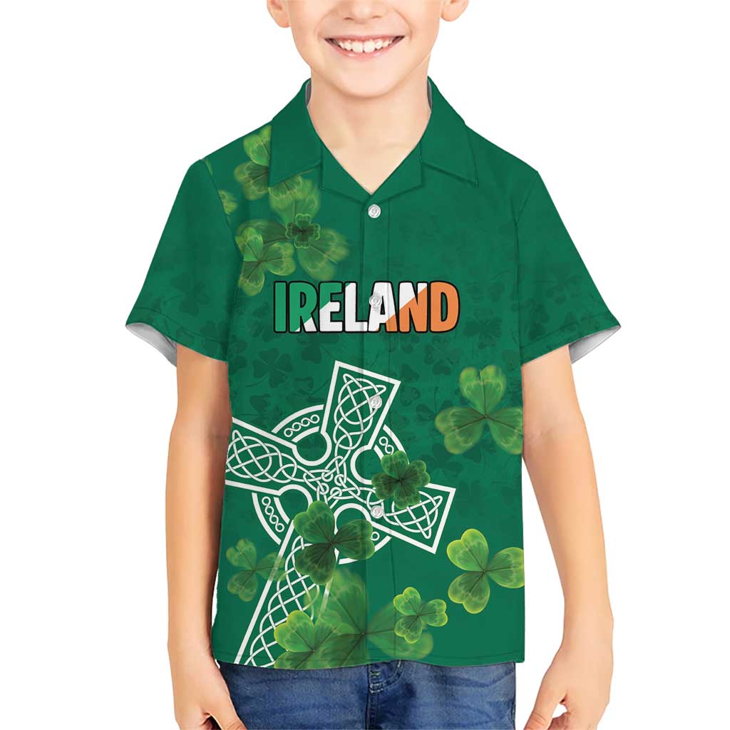 Ireland Cross Celtic Personalized Family Matching Short Sleeve Bodycon Dress and Hawaiian Shirt Irish Pride Shamrock - Wonder Print Shop