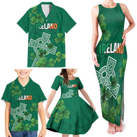 Ireland Cross Celtic Personalized Family Matching Tank Maxi Dress and Hawaiian Shirt Irish Pride Shamrock - Wonder Print Shop