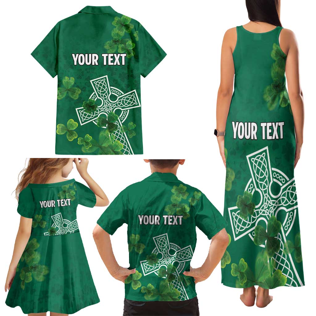 Ireland Cross Celtic Personalized Family Matching Tank Maxi Dress and Hawaiian Shirt Irish Pride Shamrock - Wonder Print Shop