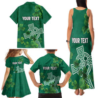 Ireland Cross Celtic Personalized Family Matching Tank Maxi Dress and Hawaiian Shirt Irish Pride Shamrock - Wonder Print Shop