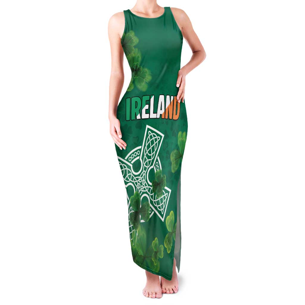 Ireland Cross Celtic Personalized Family Matching Tank Maxi Dress and Hawaiian Shirt Irish Pride Shamrock - Wonder Print Shop