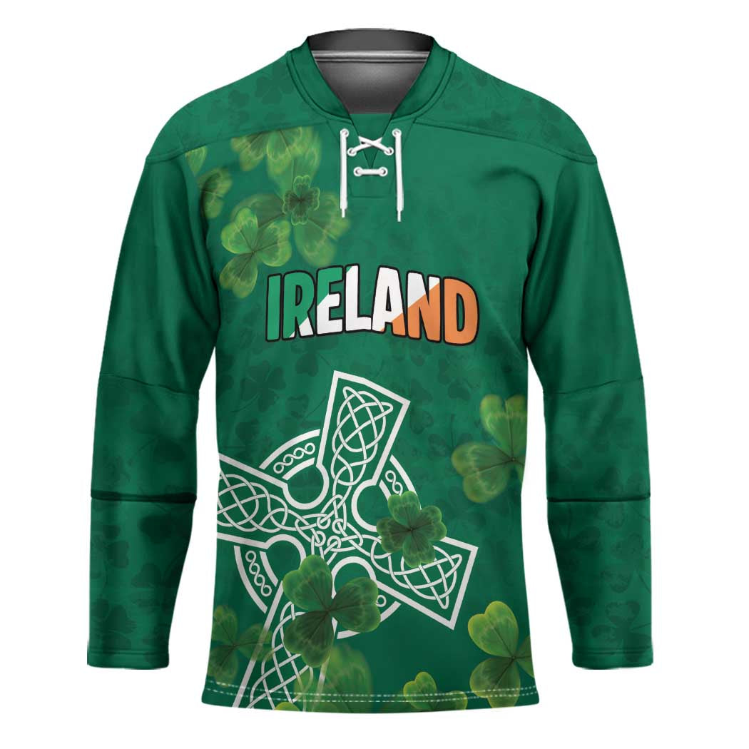 Ireland Cross Celtic Personalized Hockey Jersey Irish Pride Shamrock - Wonder Print Shop