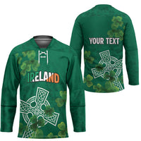 Ireland Cross Celtic Personalized Hockey Jersey Irish Pride Shamrock - Wonder Print Shop