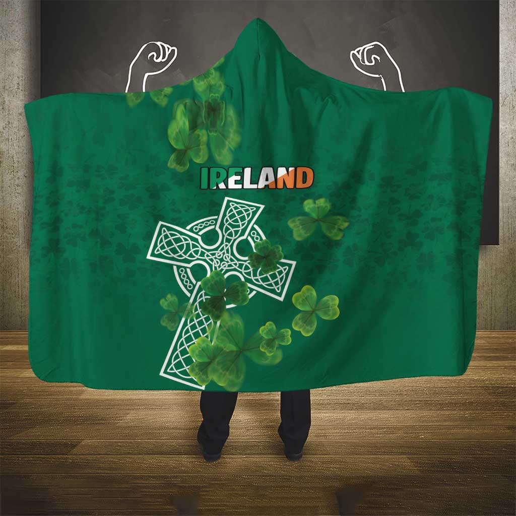 Ireland Cross Celtic Hooded Blanket Irish Pride Shamrock - Wonder Print Shop