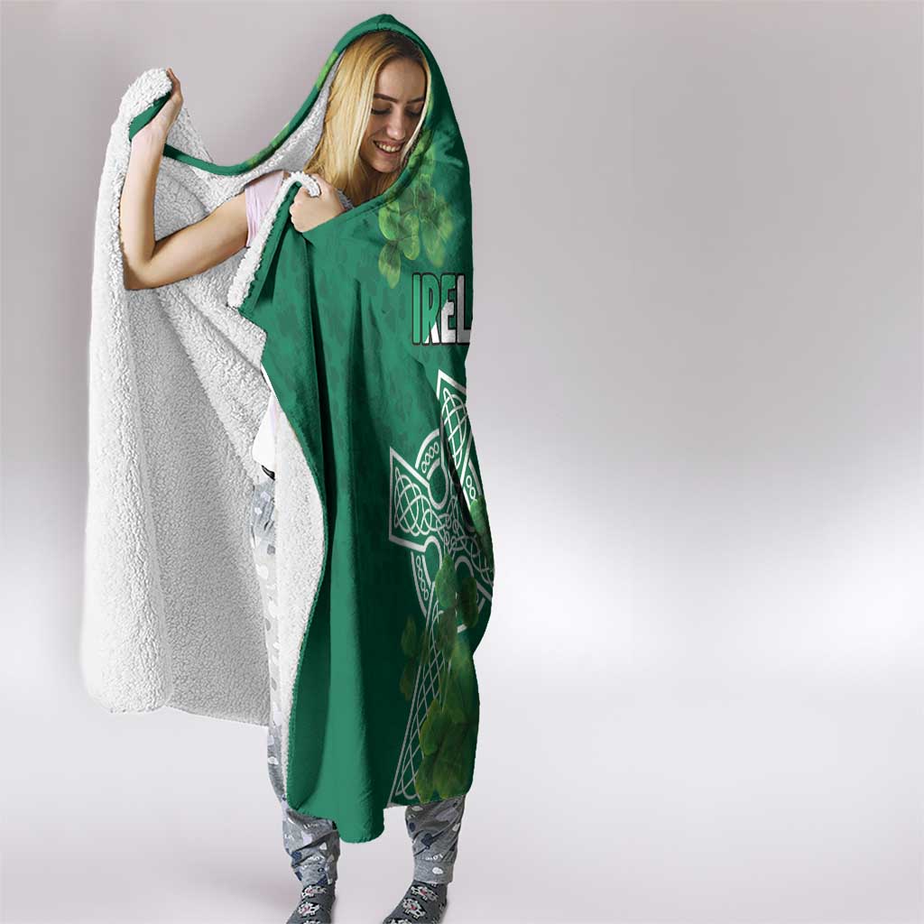 Ireland Cross Celtic Hooded Blanket Irish Pride Shamrock - Wonder Print Shop