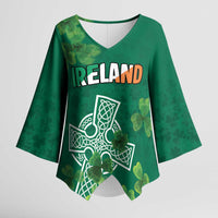 Ireland Cross Celtic Personalized Kimono Sleeve Blouse Irish Pride Shamrock - Wonder Print Shop