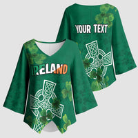 Ireland Cross Celtic Personalized Kimono Sleeve Blouse Irish Pride Shamrock - Wonder Print Shop