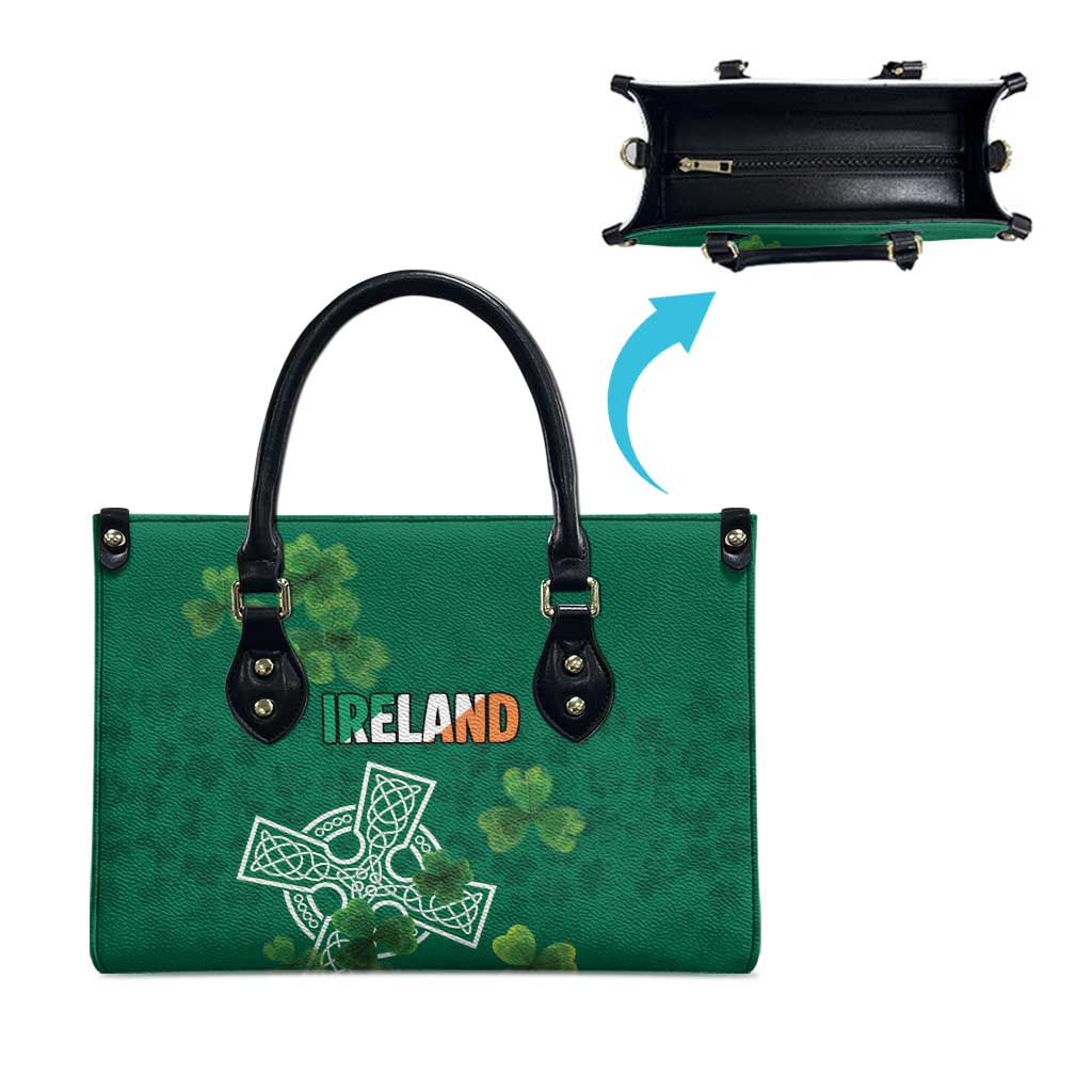 Ireland Cross Celtic Leather Bag Irish Pride Shamrock - Wonder Print Shop