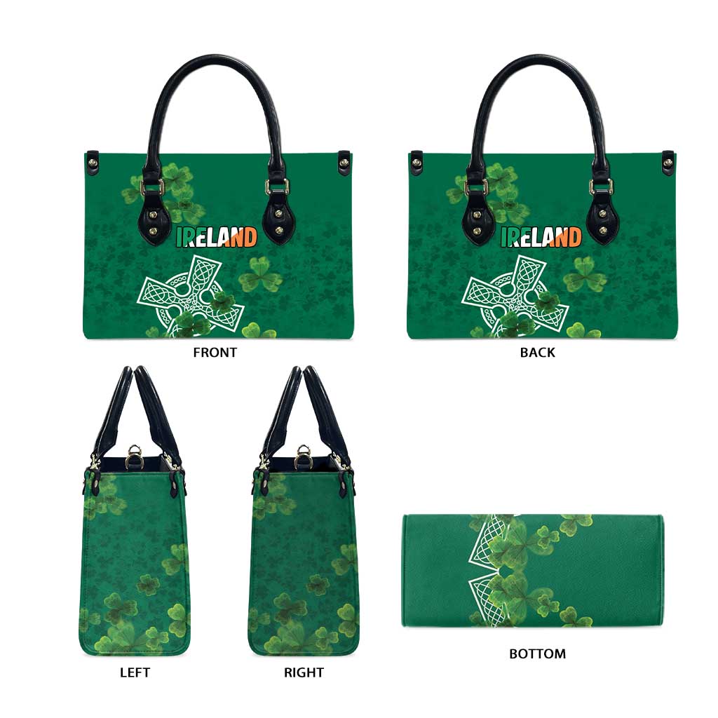Ireland Cross Celtic Leather Bag Irish Pride Shamrock - Wonder Print Shop