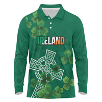 Ireland Cross Celtic Personalized Long Sleeve Polo Shirt Irish Pride Shamrock - Wonder Print Shop