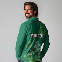Ireland Cross Celtic Personalized Long Sleeve Polo Shirt Irish Pride Shamrock - Wonder Print Shop