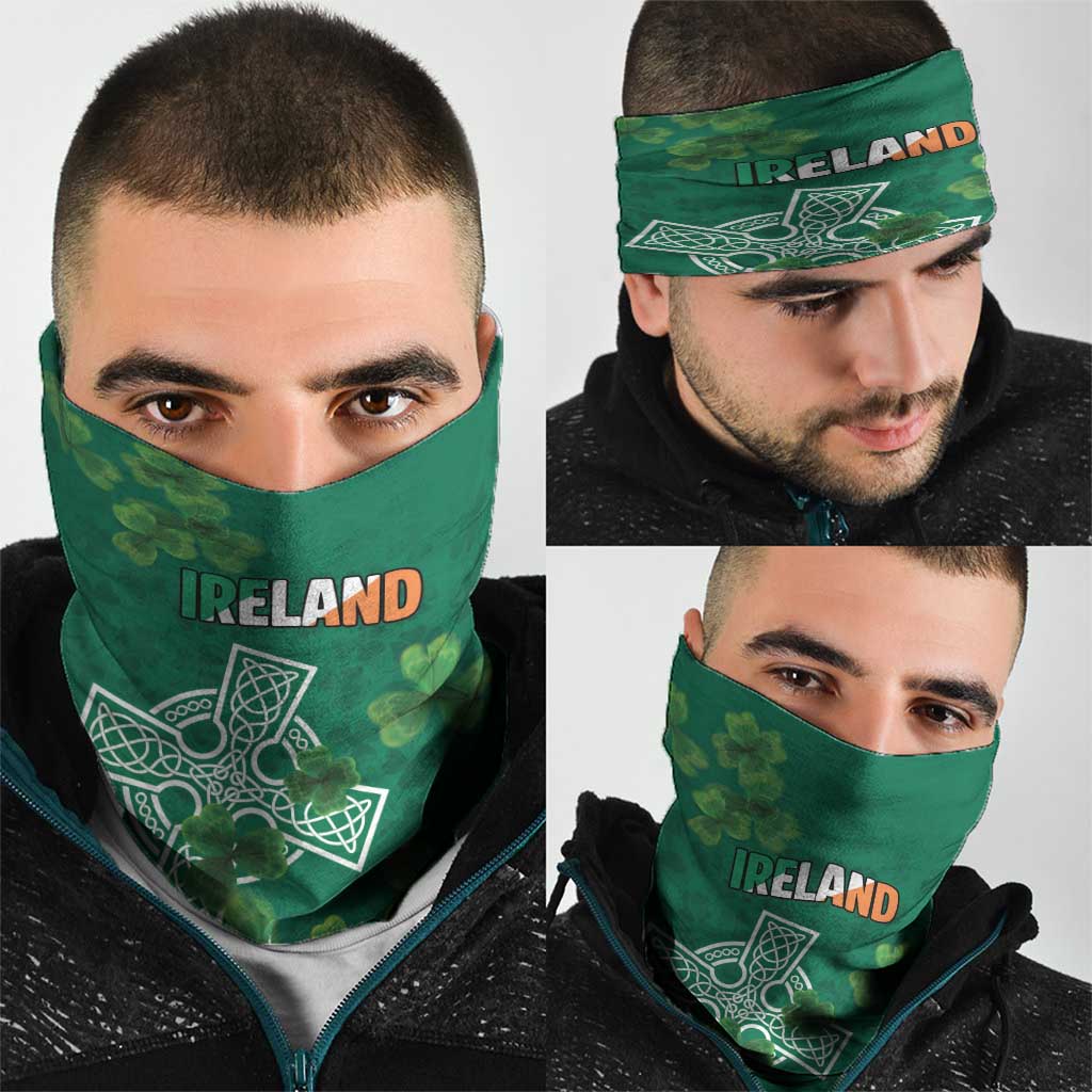 Ireland Cross Celtic Neck Gaiter Irish Pride Shamrock - Wonder Print Shop