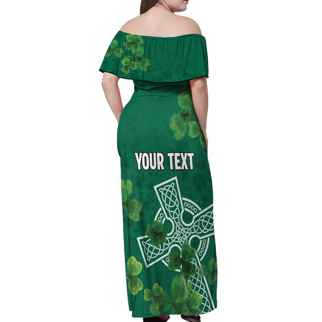 Ireland Cross Celtic Personalized Off Shoulder Maxi Dress Irish Pride Shamrock - Wonder Print Shop