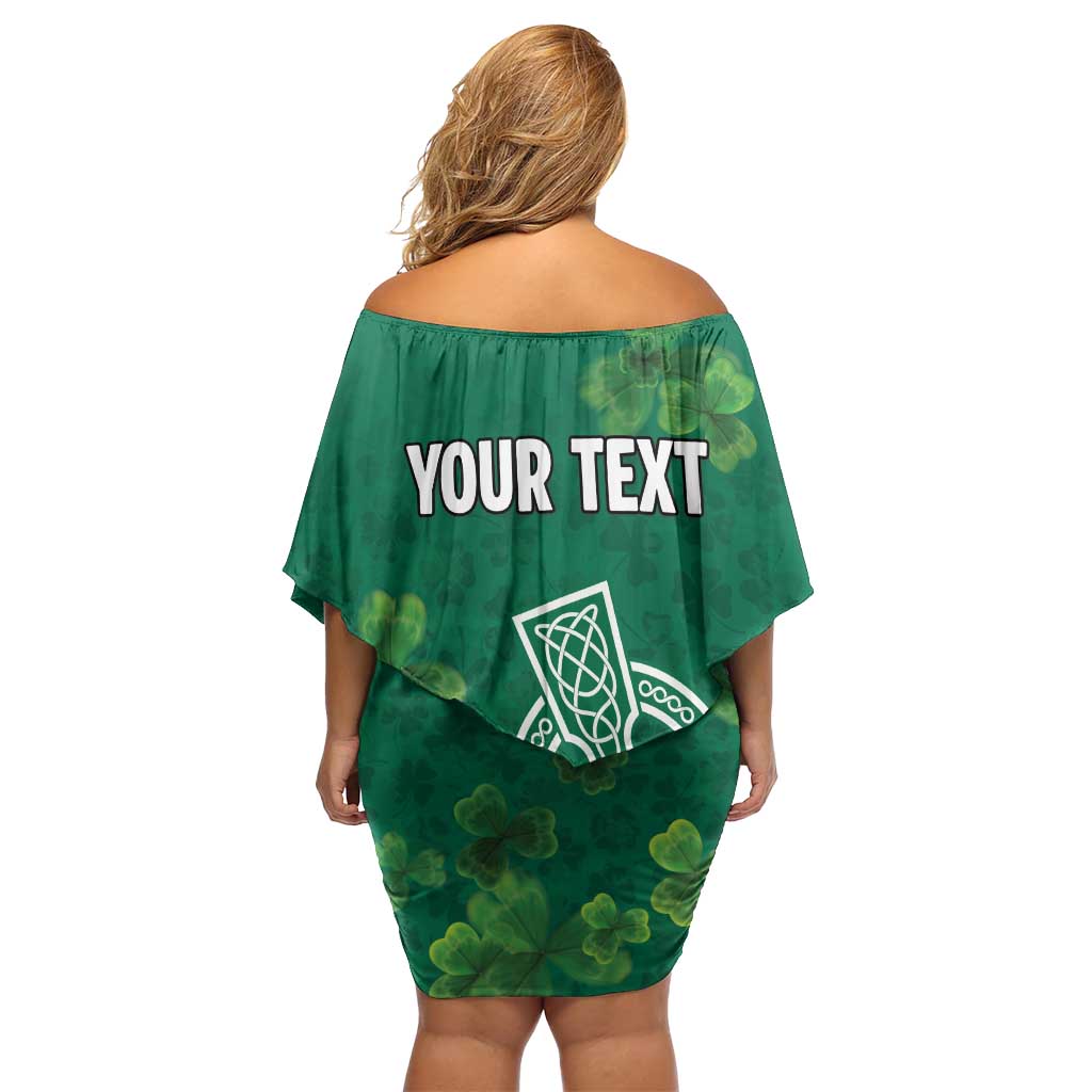 Ireland Cross Celtic Personalized Off Shoulder Short Dress Irish Pride Shamrock - Wonder Print Shop