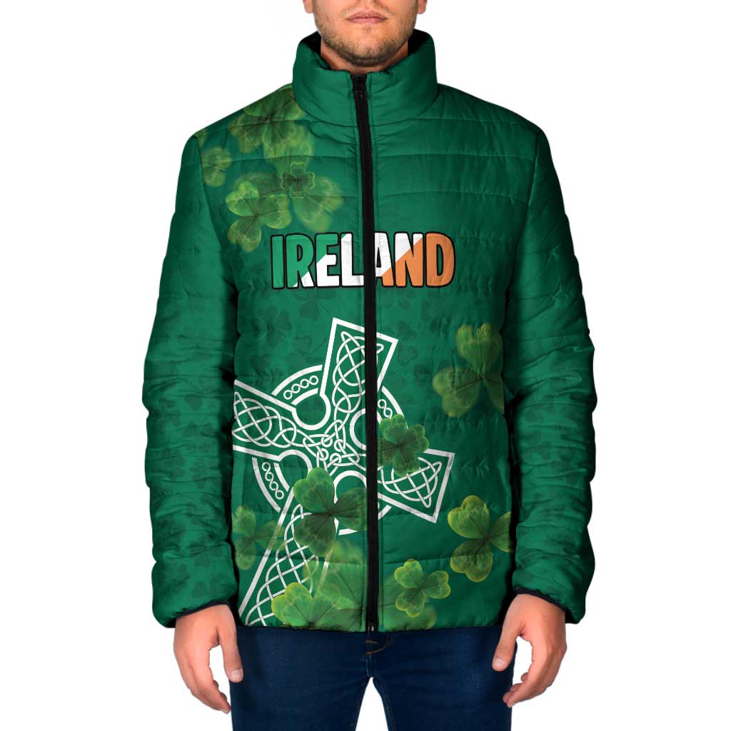 Ireland Cross Celtic Personalized Padded Jacket Irish Pride Shamrock - Wonder Print Shop