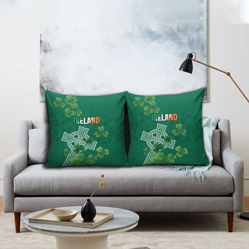 Ireland Cross Celtic Pillow Cover Irish Pride Shamrock - Wonder Print Shop