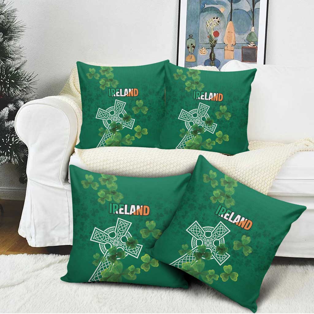 Ireland Cross Celtic Pillow Cover Irish Pride Shamrock - Wonder Print Shop