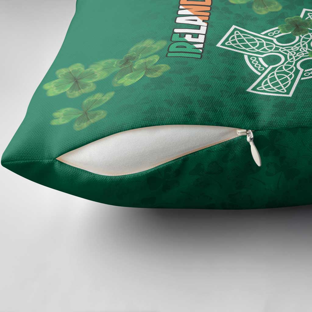 Ireland Cross Celtic Pillow Cover Irish Pride Shamrock - Wonder Print Shop