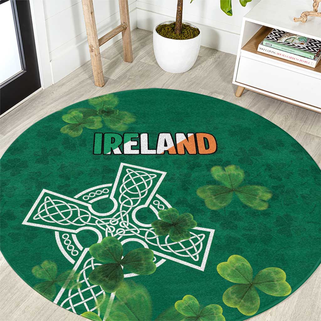 Ireland Cross Celtic Round Carpet Irish Pride Shamrock - Wonder Print Shop
