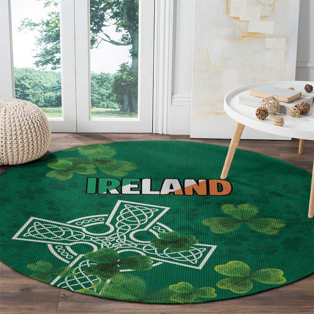 Ireland Cross Celtic Round Carpet Irish Pride Shamrock - Wonder Print Shop