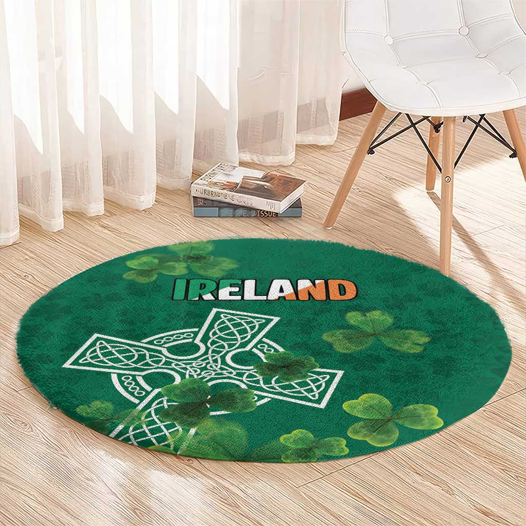 Ireland Cross Celtic Round Carpet Irish Pride Shamrock - Wonder Print Shop