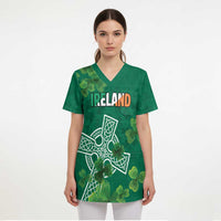 Ireland Cross Celtic Personalized Scrub Top Irish Pride Shamrock - Wonder Print Shop