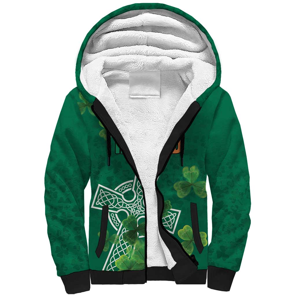 Ireland Cross Celtic Personalized Sherpa Hoodie Irish Pride Shamrock - Wonder Print Shop