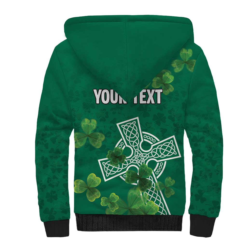 Ireland Cross Celtic Personalized Sherpa Hoodie Irish Pride Shamrock - Wonder Print Shop