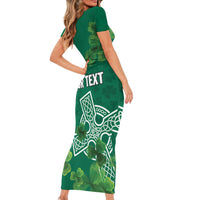Ireland Cross Celtic Personalized Short Sleeve Bodycon Dress Irish Pride Shamrock - Wonder Print Shop