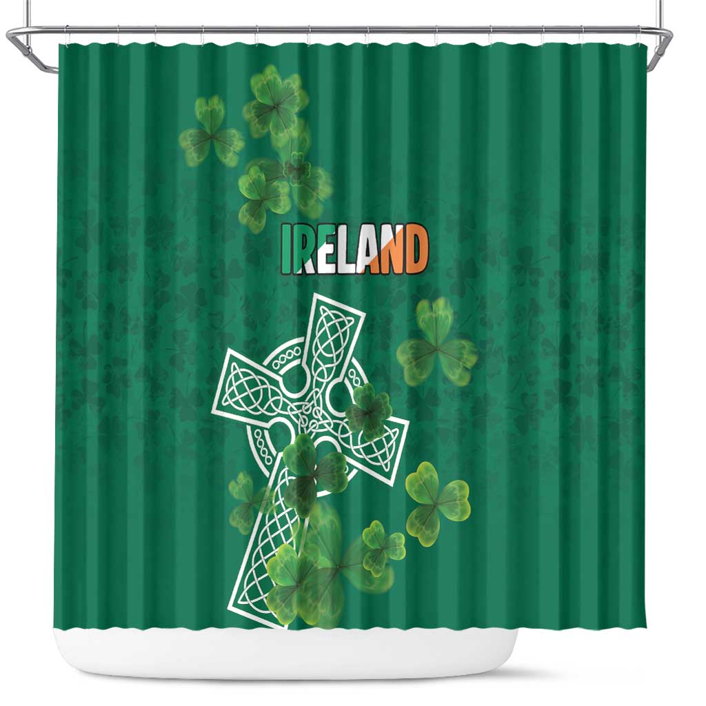 Ireland Cross Celtic Shower Curtain Irish Pride Shamrock - Wonder Print Shop