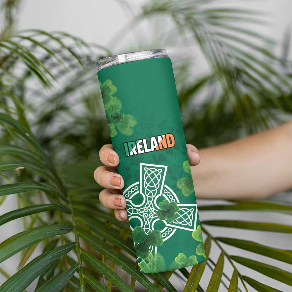 Ireland Cross Celtic Personalized Skinny Tumbler Irish Pride Shamrock - Wonder Print Shop