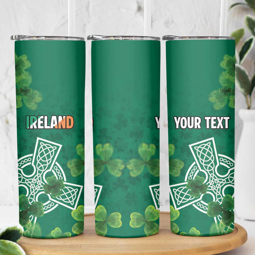 Ireland Cross Celtic Personalized Skinny Tumbler Irish Pride Shamrock - Wonder Print Shop