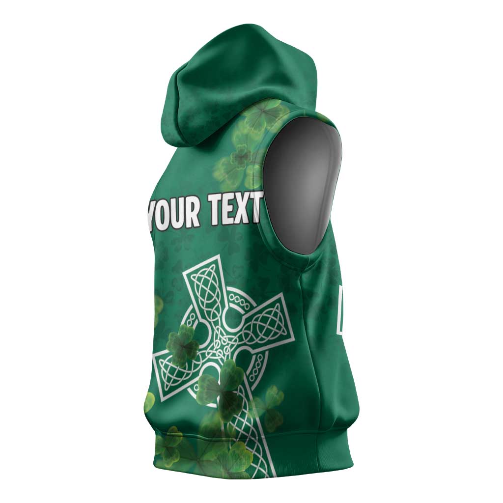 Ireland Cross Celtic Personalized Sleeveless Hoodie Irish Pride Shamrock - Wonder Print Shop