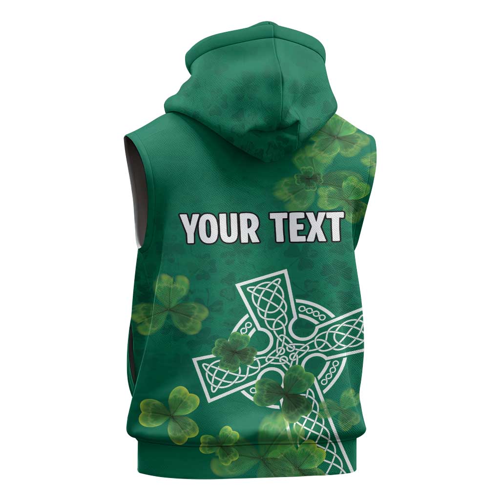 Ireland Cross Celtic Personalized Sleeveless Zip Hoodie Irish Pride Shamrock - Wonder Print Shop