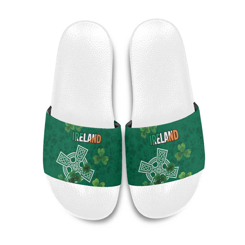 Ireland Cross Celtic Slide Sandals Irish Pride Shamrock - Wonder Print Shop
