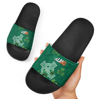 Ireland Cross Celtic Slide Sandals Irish Pride Shamrock - Wonder Print Shop