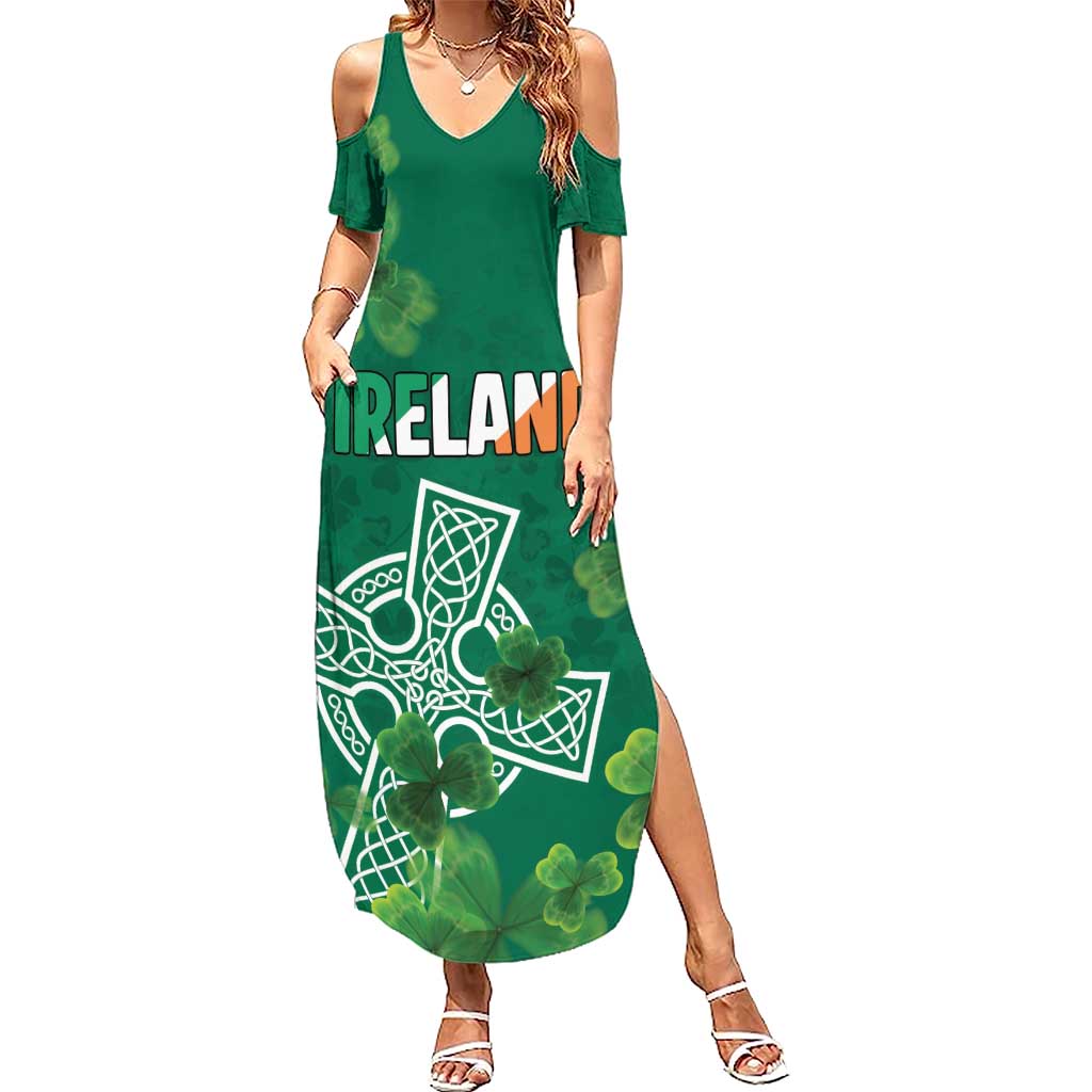 Ireland Cross Celtic Personalized Summer Maxi Dress Irish Pride Shamrock - Wonder Print Shop