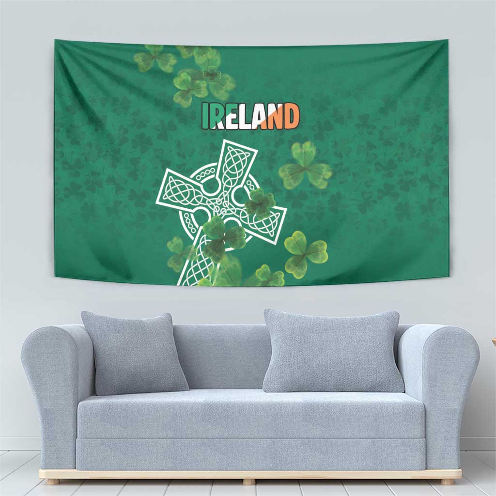 Ireland Cross Celtic Tapestry Irish Pride Shamrock - Wonder Print Shop