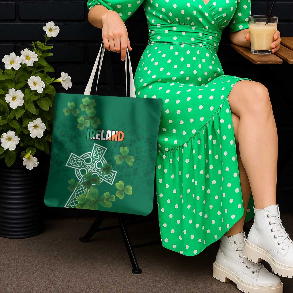 Ireland Cross Celtic Tote Bag Irish Pride Shamrock - Wonder Print Shop