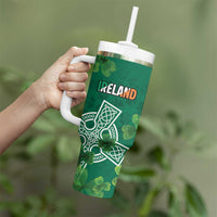 Ireland Cross Celtic Personalized Tumbler With Handle Irish Pride Shamrock - Wonder Print Shop