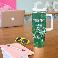 Ireland Cross Celtic Personalized Tumbler With Handle Irish Pride Shamrock - Wonder Print Shop
