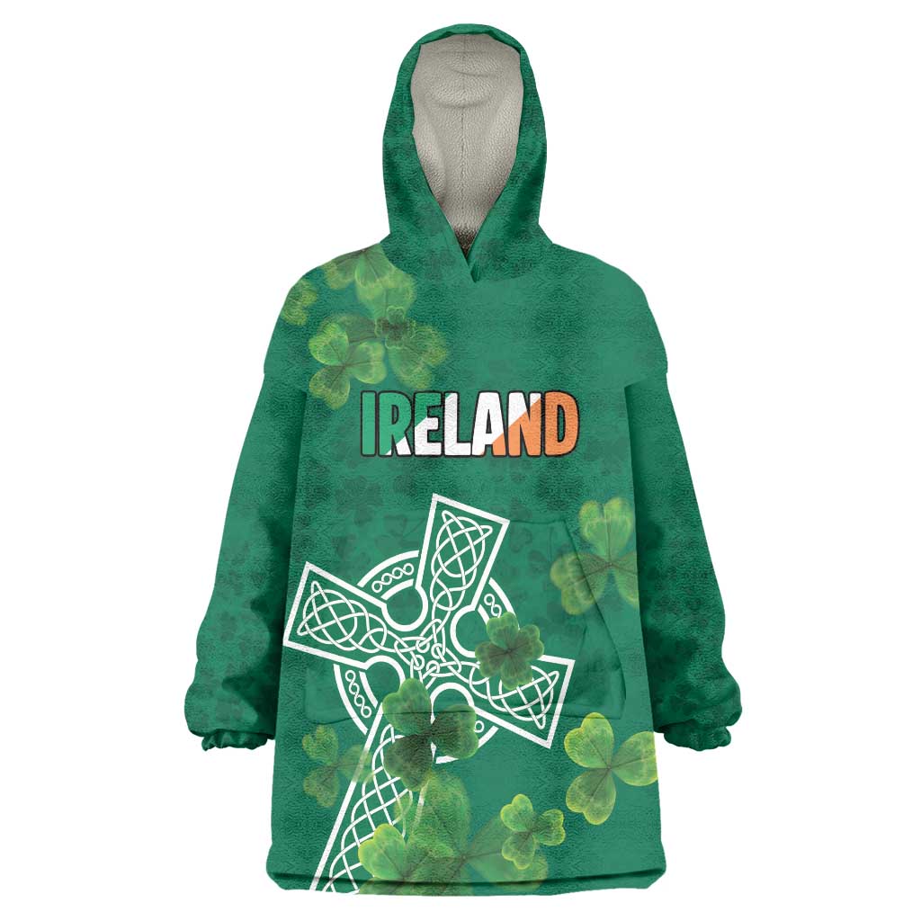 Ireland Cross Celtic Personalized Wearable Blanket Hoodie Irish Pride Shamrock - Wonder Print Shop