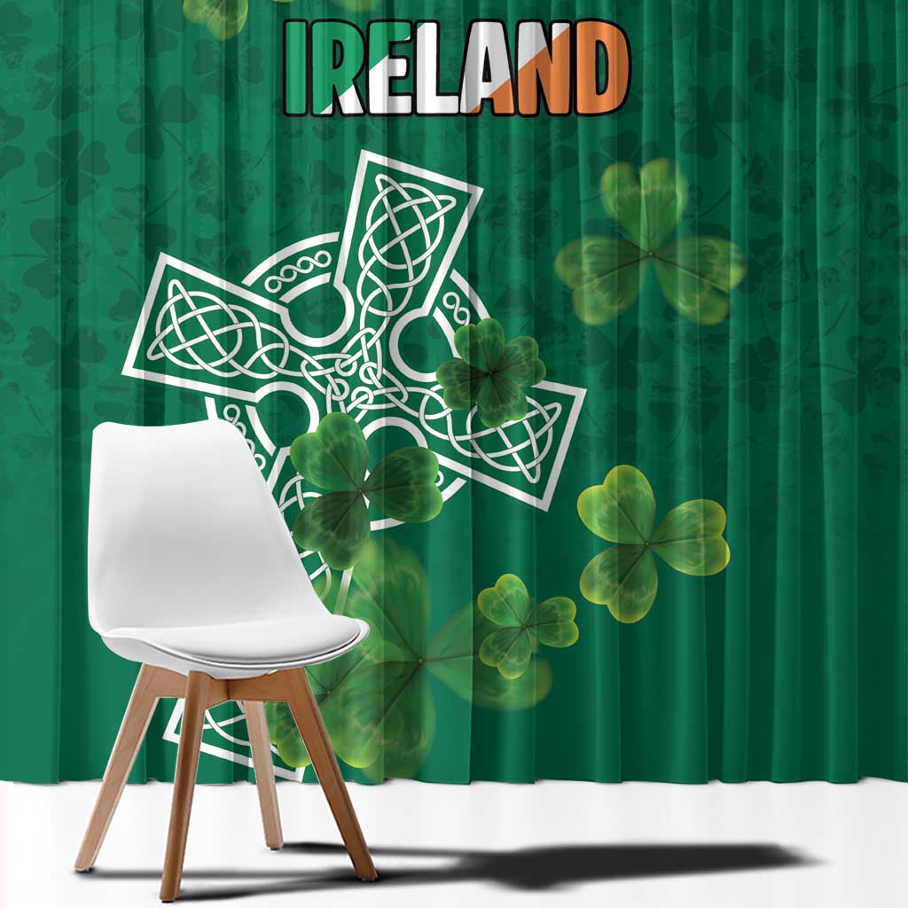 Ireland Cross Celtic Window Curtain Irish Pride Shamrock - Wonder Print Shop